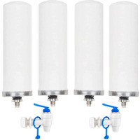 Konvio Neer 7 Water Filter Candle for Steel Gravity Purifier, Set of 4 Candle with 2 Plastic Tap