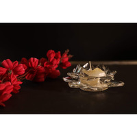 PROSPERRO LUMO by Parkash Candles Glass Lotus Candle (Ivory)