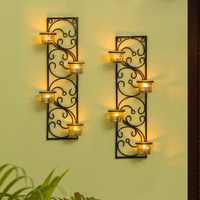 ExclusiveLane Green Enclosure Handcrafted Birdcage Table & Hanging Tea Light Candle Holder in Iron - Votive Tealight Holder Candle Stand Candle Holder for Home Dcor Decorative Items in Living Room