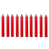 Kuber Selection Pack of 10 Pcs 5 Inch 14mm Premium Red Taper Candle, Household Candle (Red 5 Inch/14mm) (Pack of 10 Pcs)