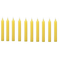 Kuber Selection Pack of 10 Pcs 5 Inch 14mm Premium Yellow Taper Candle, Household Candle (Yellow 5 Inch 14mm) (Pack of 10 Pcs)