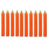 Kuber Selection Pack of 10 Pcs 5 Inch 14mm Orange Taper Candle, Household Candle (Orange 5 inch/14mm) (Pack of 10 Pcs)