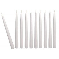 Kuber Selection Pack of 10 Pcs Premium Pure White Taper Candles 10 Inch, White Household Candle (10 Inch) (Pack of 10 Pcs)