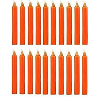 Kuber Selection Pack of 20 Pcs 4 Inch Orange Taper Candle, Orange Spell Candle, Orange Stick Candle, Orange Household Candle (Orange Colour/ 4 Inch/Pack of 20 Pcs)