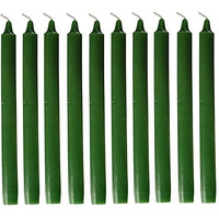 Kuber Selection Candles: Pack of 10 Green Taper Candle, Green Stick Candles, Green Spell Candles, Green Long Household Candle (8 Inch) (19mm) (Pack of 10 Pcs) (Green)