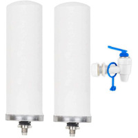 Konvio Neer 7 Water Filter Candle for Steel Gravity Purifier, Set of 2 Candle with 1 Plastic Tap