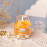 AuraDecor Highly Fragrance Home Decor Scented Jar Candle || Aromatherapy || Spa || Long Burning ||Cookie Jar Candle || Aroma Candles (Mandarin, Pack of 1)