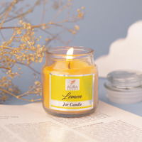 AuraDecor Highly Fragrance Home Decor Scented Jar Candle || Aromatherapy || Spa || Long Burning ||Cookie Jar Candle || Aroma Candles (Lemon, Pack of 2)