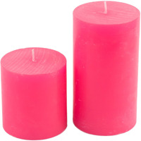 AuraDecor Highly Fragrance Pillar Candle 2.75x3Inch & 2.75x5Inch Set of 2 | Scented Votive Candle | Home Decor Candle | Decoration Candle | Spa Candle (Rose, Set of 2)