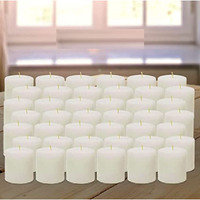 AuraDecor Pack of 42 Unscented Votive Candles for Home Decor, Wedding Candles, 5 Hour Candle, Smokeless, No Dripless Candles