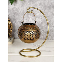 CraftVatika Metal Tealight Candle Holder Hanging Degchi/Dhuni Tea Light Candle Stand Holders Home Decoration Items for Living Room