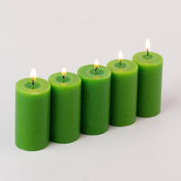 AuraDecor Set of 5 Fragrance Pillar Candle || Long Burning || Aroma Candle || Gift Set || Candle Pillar Set (Tea Tree)