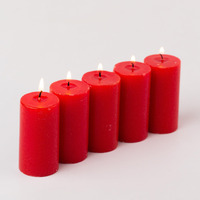 AuraDecor Set of 5 Fragrance Pillar Candle || Long Burning || Aroma Candle || Gift Set || Candle Pillar Set (Strawberry)
