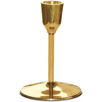 Pure Source India Heavy Weight Brass Tapper Candle Stand | Candle Holder, 4.5 inch, Gold