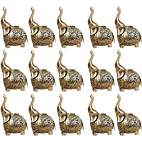 CraftVatika Elephant Showpiece Statue Iron Tea Light Candle Holder Lantern Stand for Home Living Room Decoration (15 Pieces)