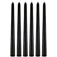 Kuber Selection Pack of 10 Pcs 8 Inch 19mm Premium Pure Black Taper Candle,Black Spell Candles, Black Stick Candles, Black Household Candle (8 Inch,19mm, Black) (Pack of 10 Pcs)