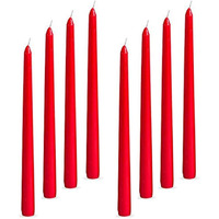 Kuber Selection Candles Pack of 10 Pcs 8 Inch 19mm Premium Red Taper Candle, Red Stick Candles, Red Spell Candles, Red Household Candle (8 Inch) (19 mm) (Pack of 10 Pcs)