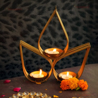 TIED RIBBONS Wall Hanging Tealight Candle Holders Metal Wall Sconce - Christmas Decorations Items for Home Decor Wall Restaurant Gifts (Metal, Pack of 1)
