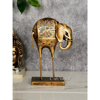 CraftVatika Metal Elephant Statue Tea Light Candle Holder Stand Decorative Showpiece for Home Living Room Desk Office Desk Decoration (Set of 5)