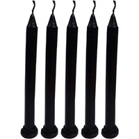 PHOBIS Spell Candle Taper Paraffin Wax Household Candle (5.5 Inch, Black) -Pack of 10