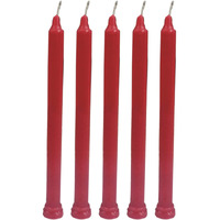 PHOBIS Spell Taper Paraffin Wax Household Candle (Red, 7 Inch) -Pack of 10
