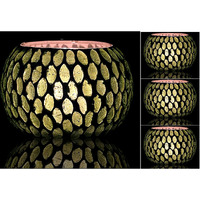 bianco T-Light Mosaic Candle Holder for Home Decoration Mosaic Glass, for Bedroom, Office, Living Room, Dining Table, Festive Lights Decoration (Pack of 4)