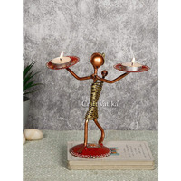 CraftVatika Tea Light Candle Holder for Home Decoration Iron Lady Tealight Candle Holders Stand Centre Piece Dining Table Top Living Room Decor