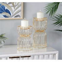 Kraftyhome Tealight candle holder | Glam pillar candle holder | Votive holder | Candle holder - Set of 2 GL