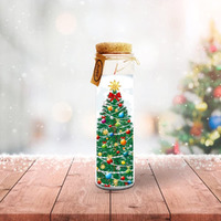 AuraDecor Christmas Church Jar X-Mass Tree with Moon Candle (Burning time 120 Hours) || Unscented Candle || Long Burning Candle (Xmas Tree with Moon) ,Glass