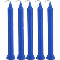 PHOBIS Spell Taper Paraffin Wax Household Candle (Pack of 10, Blue , 5.5 inch)