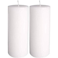 Kuber Selection Pack of 2 Pcs 2 6 Each Premium Big Non Scented Pillar Candle (26, White)