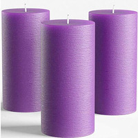 Kuber Selection Pack of 2 Pcs 2  6 Each Premium Purple Big Non Scented Pillar Candle (2 Inch x 6 Inch Each) (Pack of 2 pcs) (Purple Colour)
