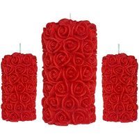 Shraddha Creation Rose Pillar Big and Small Decorative Wax Candle, Rose