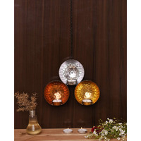 Collectible India Iron Antique Design Hanging Tealight Candle Holder