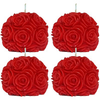 Shraddha Creation Paraffin wax Scented Candle, Pack of 4, Rose