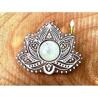 Wooden Block Stamps (WBS71) Wooden Hand Carved Tea Light Home Decorative Item Tea Light Candle Light Hand