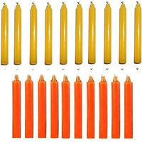Kuber Selection Pack of 20 Pcs 5 Inch 14mm Taper Candles, (Pack of 20 Pcs) (5 Inch 14mm) Candle (Yellow, Orange, Pack of 20)