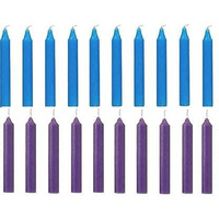 Kuber Selection Pack Pack of 20 Pcs 5 Inch 14mm 10 Pcs Blue 10 Pcs Purple Taper Candles, Blue, Purple Spelll Candles, Household Candles (Pack of 20 Pcs) (5 Inch 14mm) Candle (Blue&Purple, Pack of 20)