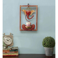 CraftVatika Ganesha Idol Iron Wall Hanging Showpiece Tea Light Candle Holder Stand for Home Living Room Decoration