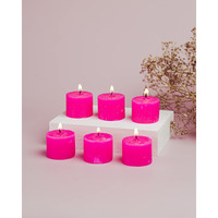 AuraDecor Fragrance Votive Candles || Smokeless Scented Candle || Aroma Candles || Candles for Decoration || Wedding Candle || Burns Upto 8 Hours (Pack of 6) (Rose ||)