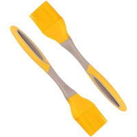 CLASSY TOUCH Silicone Oil basting and Spice marinating Brush for Roti, Tandoor, Barbeque, Pastry, Sweets (Yellow - 23.5 cm)(Set of 2)
