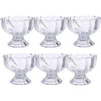 KBS Ice Cream Bowl Cup Set Plastic Cute Flower Design Dessert Bowls Nuts or Sweets Bowls - Set of 6, 140ml