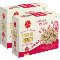 SAHU GAJAK BHANDAR Revadi Sweet 700g (2 Box Each 350 Gram) Jaggery Sweets | Revri | Sesame Candy | Rewadi | Gajjak Rewri | Gazak Gur Revdi | No Added Liquid Glucose And Preservatives
