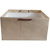 Flute Cubes Presents 1kg Mithai, Sweets, Chocolate Gift Paper Bag (can carry upto 3 kgs), Brown Colour (Pack of 10)