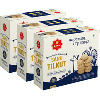 SAHU GAJAK BHANDAR Special Kutema Gajjak 250g | Tilkatri | Tilkoot | Tilkut | Gud Gazak | Sweets and Snacks | No Added Preservatives and Colours and Flavours (Pack of 3)