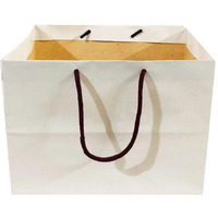 Flute Cubes Presents 1/2 kg. Mithai/Sweets/Eco Friendly Gift Paper Bag - White Colour (Size: 7(H) x 9(W) x 6.5(Side Wall) (Pack of 10)