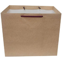 Flute Cubes Presents 4 Container Food Parcel/Mithai/Sweets - Brown Eco Friendly Gift Paper Bag, (Size 10 x 8.5 x 6.25 - inch) Pack of 10