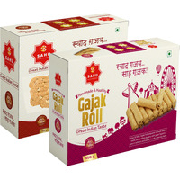 SAHU GAJAK BHANDAR Dry Fruits Gazak 400 Gm & Gazak Roll 400 Gm | Combo Pack 800 Gm | Sesame Sweets | Til Ki Mithai | Tilli Chikki | No Added Preservatives and Colors and Flavors