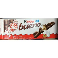 Kinder Bueno Milk & Hazelnut 8 Twin Chocolate Bar Box, 344g