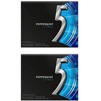 5 GUM Cobalt Peppermint, Sugar Free Gum, 15 Sticks, 2 X 40.5 G
